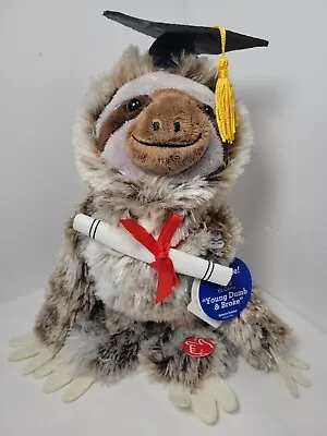 2019 Musical Animated 10  Sloth Plush Graduation Gift Sings Young Dumb Broke  • $27.99