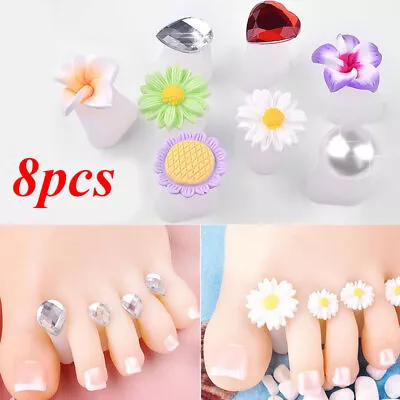 Toe Separator Silicone Thumb Protector Pedicure Tool Nail Art Manicure 8 Pcs • $0.88