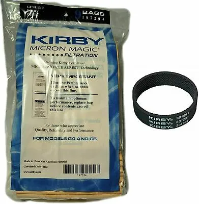 Kirby NEW 9 Micron Vacuum Cleaner Bags G4 & G5 With 1 Belt • $18.99