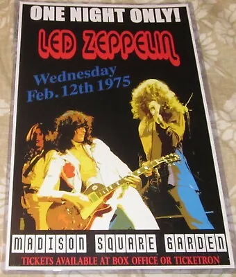 $13.29 • Buy Led Zeppelin 1975 Madison Square Garden Replica Concert Poster *read Description
