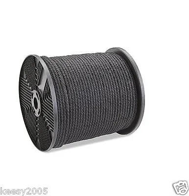 Solid Braid Nylon Rope 5/16  X1000' Black Color (QTY:3) - 93081 • $503.50