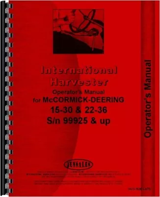 McCormick Deering 15-30 22-36 Tractor Owners Operators Manual 1930 Up • $27.99