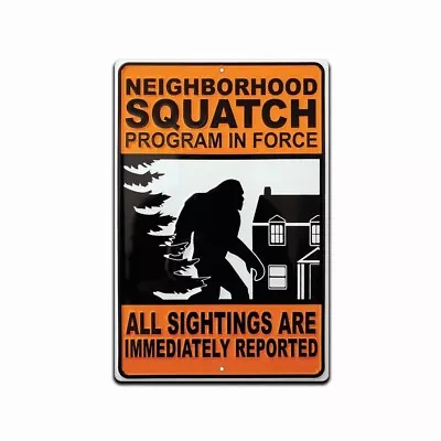 Sign Funny Bigfoot Sasquatch Metal Funny Decor Warning Big Wall Art Foot Room • $13.95