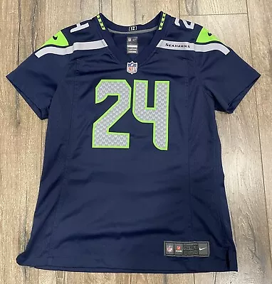 Seattle Seahawks Marshawn Lynch #24 Women's Large NFL Blue Nike Jersey • $39.99