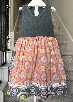 Matilda Jane Character Counts Maya Dress Size 8 Heart Soul Grey Pink Pockets • $19.99