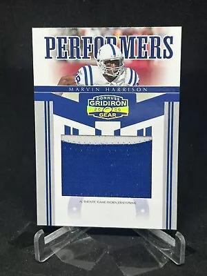 2006 Donruss Gridiron Gear #PR45 Performers Marvin Harrison GAME USED Patch #/10 • $82.50