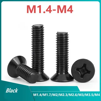 Black Laptop Phone M1.4-M4 Small Mini Phillips Flat Head Screws Pozi Countersunk • $1.61