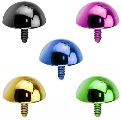 Colourful Micro Dermal Anchor Piercing Attachment Ball Half-Round Stainless • $4.49