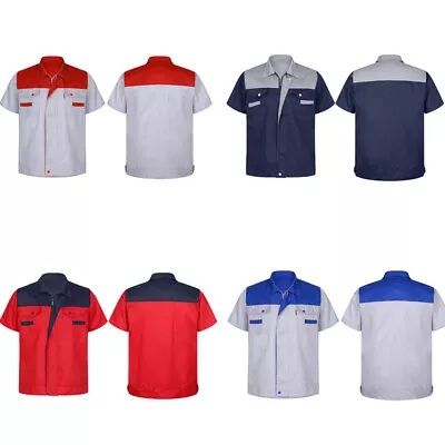 US Women Men Work-wear Work Coat Pocket Shirts Workshop Auto Mechanic Uniform • $18.59