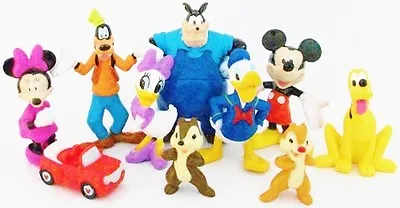 MICKEY MOUSE CLUBHOUSE 10 Figure Play Set DISNEY PVC TOY PETE Daisy CHIP Dale! • $24.95