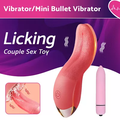 Vibrator Clit Oral G-spot Licking Tongue Massager Dildo For Women Couple Sex Toy • $26.99
