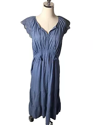 Old Navy Size Large Blue Maternity Dress Lace Details Women’s Summer Pregnancy • $29.95