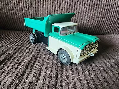 Rare! Vintage ATC Marusan Tin Litho Friction Chevrolet 80 Dump Truck- Excellent • $149.99