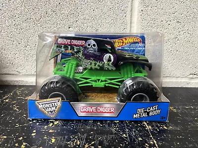 Hot Wheels MONSTER Jam Truck Die Cast Metal Body  Grave Digger  NEW DAMAGED BOX • $12.99