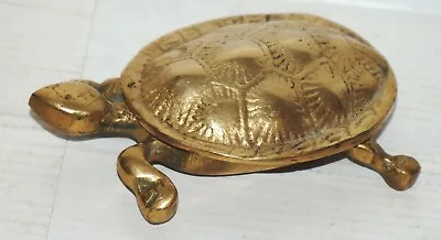 Vintage Brass Turtle Trinket Box • $19.95