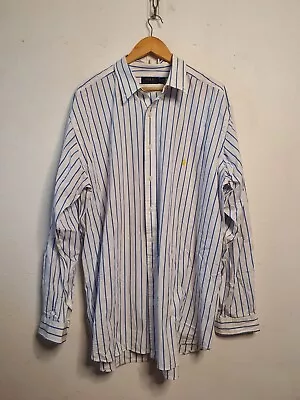 Polo Ralph Lauren Shirt Mens 2xlt Xxlt STRIPED Long Sleeve Embroidered Button Up • $30
