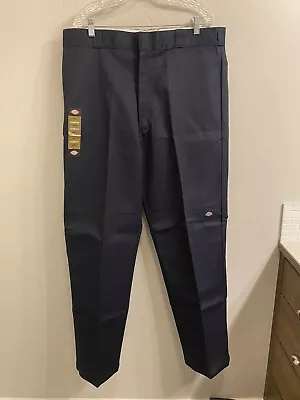 Dickies Men's NWT Size 38X34 Navy Loose Fit Reinforced Knees Twill Work Pants • $19.95