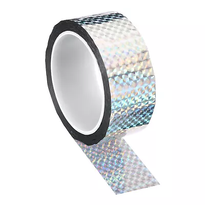 40mmx50m Prism Tape Holographic Reflective Adhesive Craft Wrap Decor Silver • £11.30