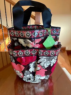 Vera Bradley Shower Caddy Mocha Rouge Tote Beach Bag Carry All Tag NEW 2011 • $22.45