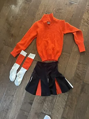 Vintage Xs S 34 Cheerleader Costume 70s 60s Uniform Retro Skirt Sweater Sock • $10