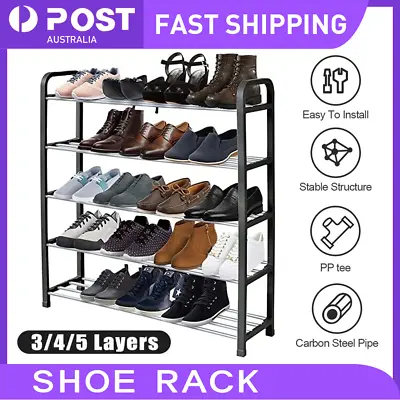 $13.42 • Buy Shoe Rack Storage Organizer Shelf Stand Shelves 3/4/5 Tiers Layers Shoe Storage