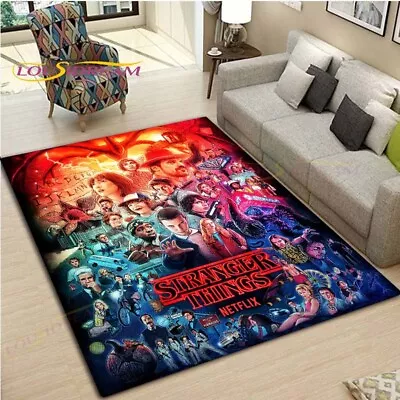 Stranger Things 3D Carpets Anti-Slip Floor Rugs Bedroom Decors Mat Doormat Gift • £11.99