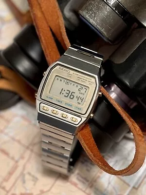 RARE Vintage 1981 Men's Seiko Alarm Chronograph Digital Watch A547-5049 • $110