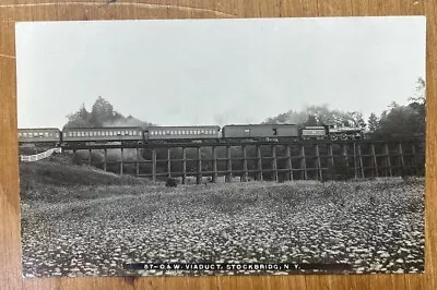 O&W Steam Train Stockbridge New York Rppc ~1910 • $48.99