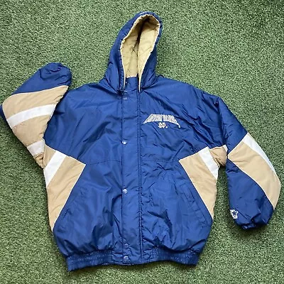 Notre Dame Jacket L Vintage 90s 00s Fighting Irish Starter Zip Up Hooded Coat • $49.98