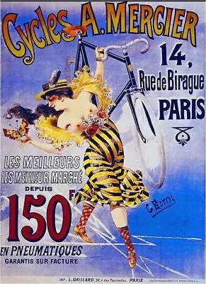 96051 Cycles A. Mercier Bicycle Paris France French Decor Wall Print Poster • $45.95