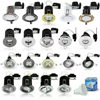 Recessed GU10 Downlight Ceiling Spotlights Fire Rated Fitting IP65 Downlighters  • £7.19