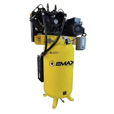 EMAX ES07V080V1 7.5 HP 80 Gal. 2Stg 1Ph 31CFM 100PSI SILENT Air Compressor New • $3692