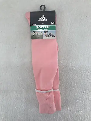 Adidas Adult Metro Soccer Socks Size Medium Shoe Size Men's 5-8 1 Pair Pink • $3.16