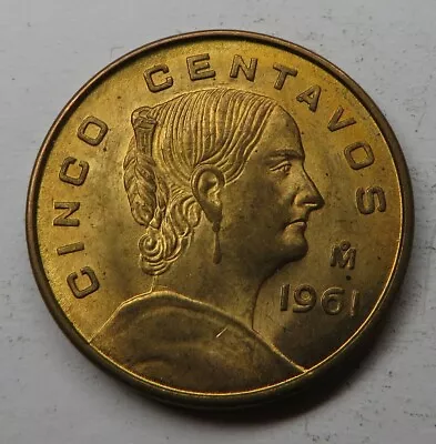 Mexico 5 Centavos 1961Mo Brass KM#426 UNC • $1.33