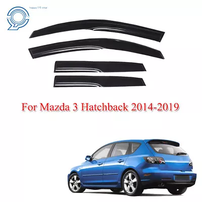 Fit For Mazda 3 Hatchback 2004-2009 Window Visor Deflector Rain Guards Tape-On • $26.75