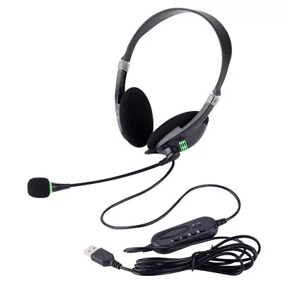 USB Universal Headset Noise Cancelling Wired Headphones With Microphone For PC • $17.85