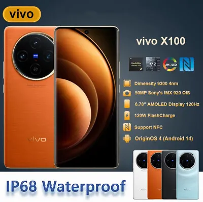Vivo X100 5G Smartphone IP68 NFC 6.78  120HZ 120W Charge 50MP Dimensity 9300 OTA • $724.94