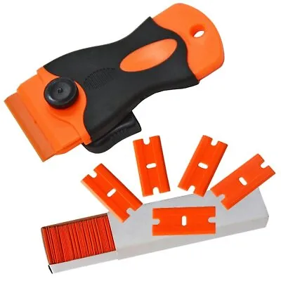 £11.99 • Buy Scraper W/ 100PCS Plastic Razor Blades For Ceramic/Hob/Window/Paint Remover