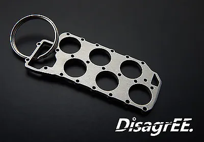 Keyfob Keychain  VR6 Cylinder Head Gasket  - Stainless Steel Brushed • $23.90