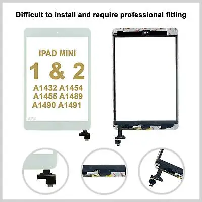 For IPad Mini 1/2 Touch Glass Digitizer Screen Replacement +IC Home Button White • £9.80