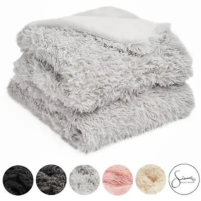 £15.99 • Buy Sienna Fluffy Shaggy Blanket Large Throw Over Sofa Bed Cosy Fleece - 150 X 200cm