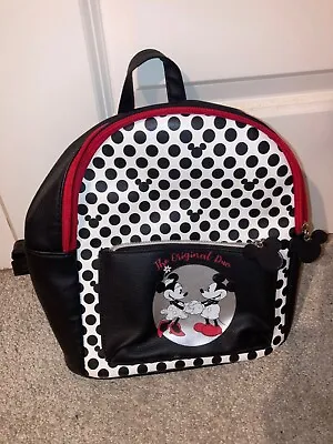 Disney Bag Mickey Minnie Mouse Cute Strap Rucksack Original Duo Black Backpack • £3.99