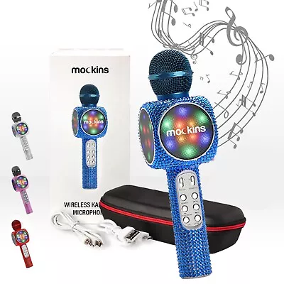 Karaoke Microphone With Built In Speaker - Blue Bling With LED Lights • $19.99