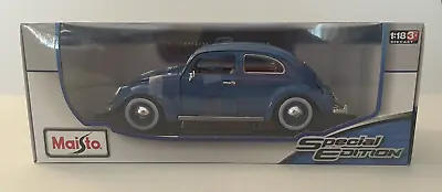 Maisto 1:18 Volkswagen Käfer Beetle 1955 Diecast Special Edition Blue VW Bug • $32