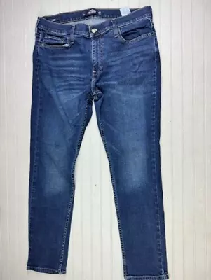 Hollister Size 34x30 Mens Jeans Epic Flex Skinny Dark Wash Straight • $19.99