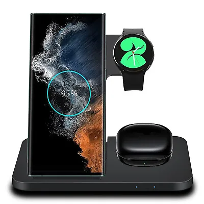 AU 3in1 15W Wireless Charger Charging Stand Station For Samsung Galaxy S23 Ultra • $19.99