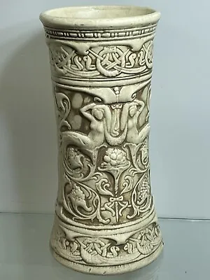 Antique Weller Pottery Vase 13” Clinton White Art Nouveau Mermaid Ladies & Vines • $200
