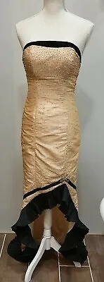 Vintage Wow Prom Evening Mermaid Cha Cha Dress Maxi   Peach / Blk Size 6 • $35