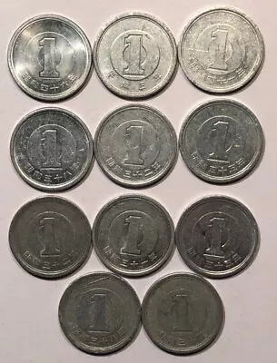 $9.95 • Buy (Lot Of 11) Japan 1 Yen Coins Japanese