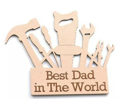 Best Dad Plaque Craft Shape Tool Box Shape Father's Day Plaque MDF • £4.25